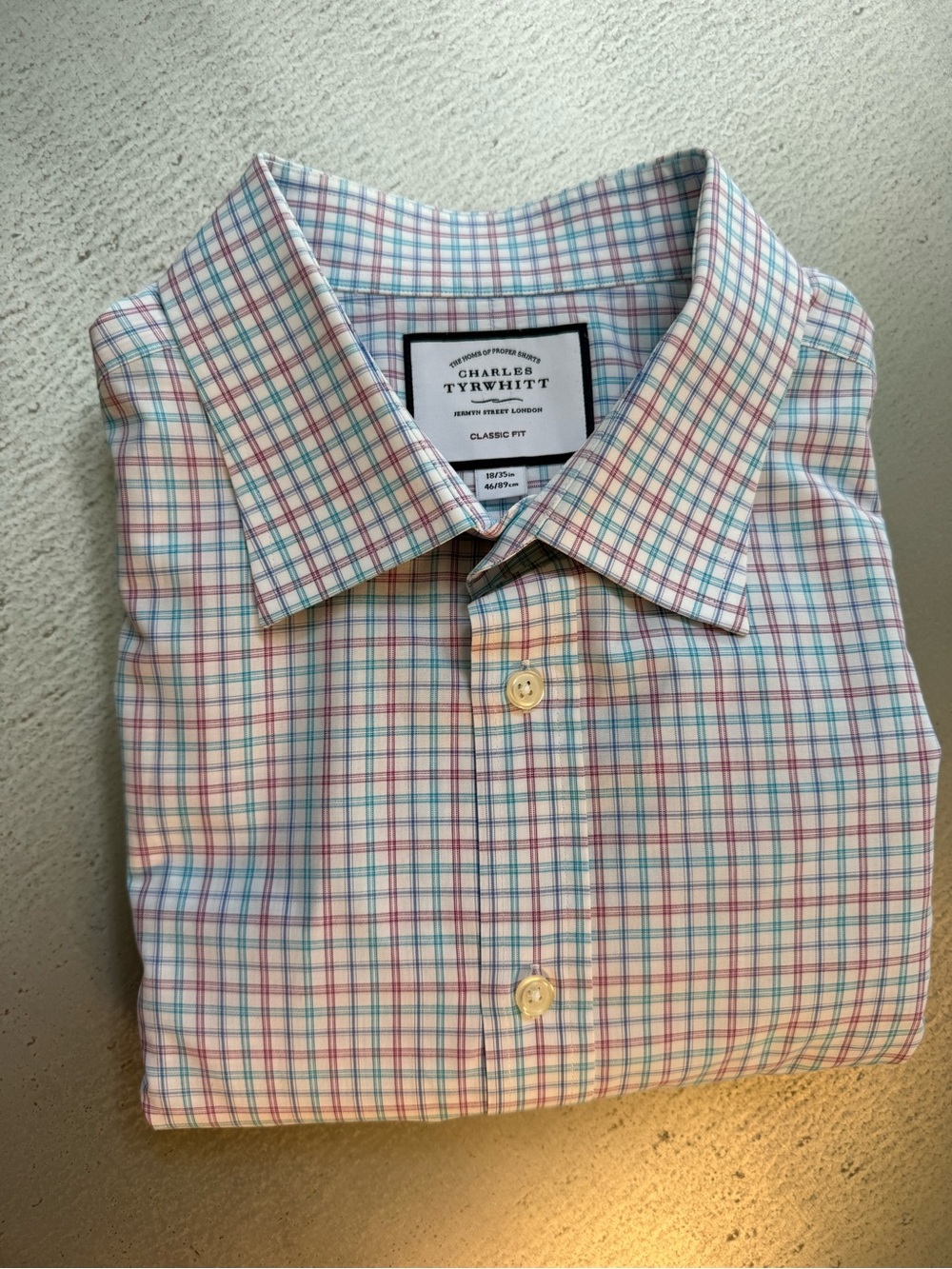 Charles Tyrwhitt Classic Fit Checked Dress Shirt - Blue, Pink & White